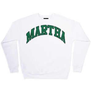 Classic White College Sweatshirt Close up Regular fit Soft breathable fabric Round neckline Long sleeves Printed logo at chest Cold Machine Wash Material: 100% cotton