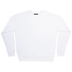 Classic White Sweatshirt Close up Regular fit Soft breathable fabric Round neckline Long sleeves Printed logo at chest Cold Machine Wash Material: 100% cotton