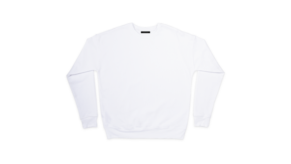 Classic White Sweatshirt Close up Regular fit Soft breathable fabric Round neckline Long sleeves Printed logo at chest Cold Machine Wash Material: 100% cotton