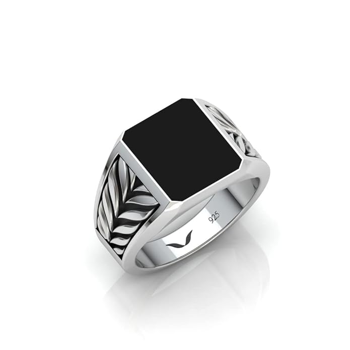 Natural Black Shrimaya Gemstone Ring